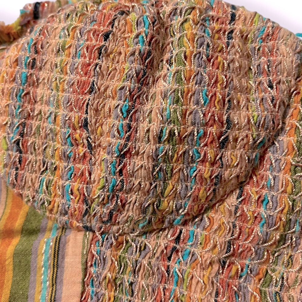 Anthropologie Pilcro Rainbow Smocked Strapless Bustier Crop Top Size Small - Picture 8 of 11